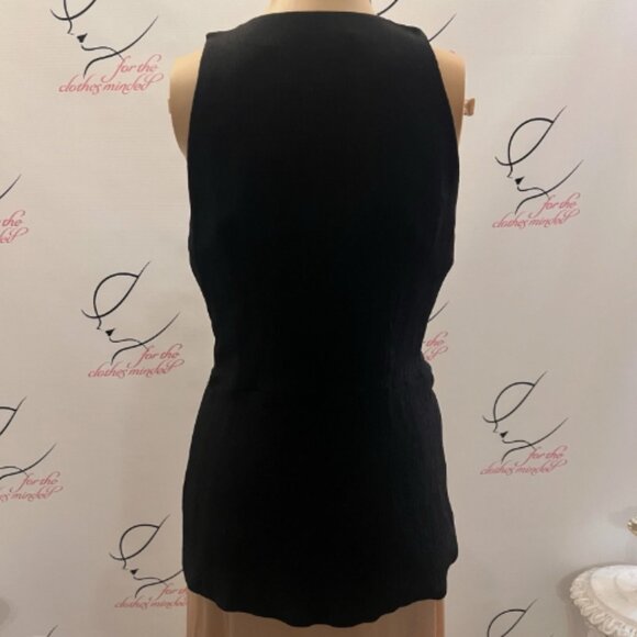 NWT NOS Dani Max Vest. Sz 4P. Acetate Rayon Fitted. Black Double Breasted. D - Picture 5 of 7